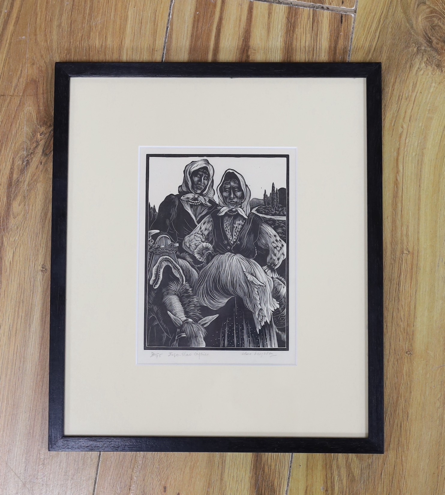 Clare Leighton (1898-1989), wood engraving, 'Jugo-slav Gipsies', signed in pencil, 2/75, 18 x 13cm